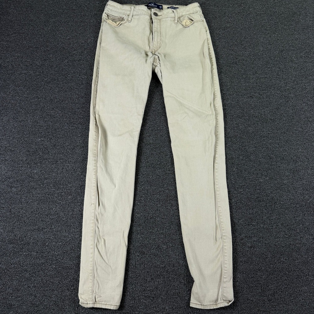 Hollister Jeans Womens 9L Highrise Super Skinny Khaki Tan Classic Stretch EUC